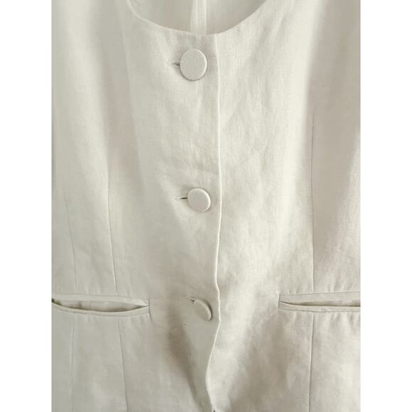 Madewell | NWT | 100% Linen Scoopneck Cutaway Vest in Salt White | Sz 10 - Picture 4 of 9